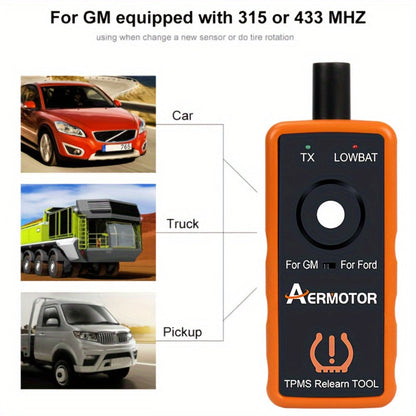 TPMS Relearn Tool 2-in-1 – Tire Pressure Sensor Reset & Activation for Ford & GM | 315MHz 433MHz | EL-50448 Compatible Automotive Diagnostic