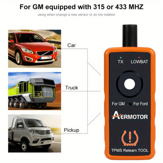 TPMS Relearn Tool 2-in-1 – Tire Pressure Sensor Reset & Activation for Ford & GM | 315MHz 433MHz | EL-50448 Compatible Automotive Diagnostic