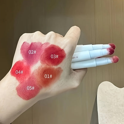 Velvet Matte Lip Glaze 5pcs Set, Waterproof Sweat-Resistant Non-Stick Cup Liquid Lipstick, Mist Texture Smooth Application