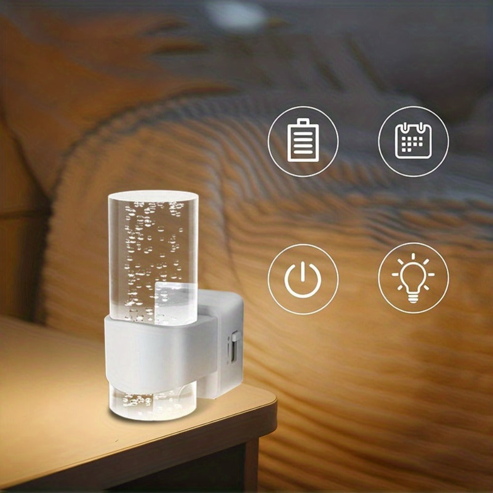Night Light Plug-In Wall Lamp 2-Pack with 3000K Warm White LED, Touch Dimming and Automatic Light Sensor