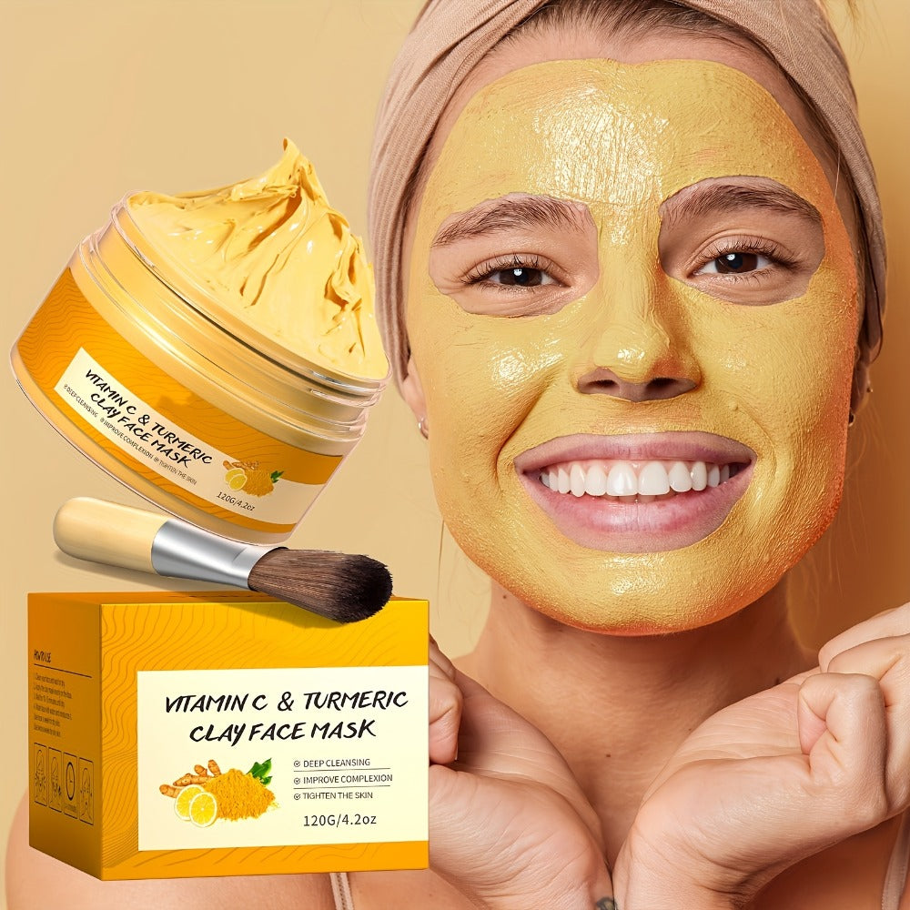 Turmeric Vitamin C Mud Mask 100ml - Deep Cleansing Pore Minimizer Face Mask, Remover Radiant Skin Weekly Skincare for Women
