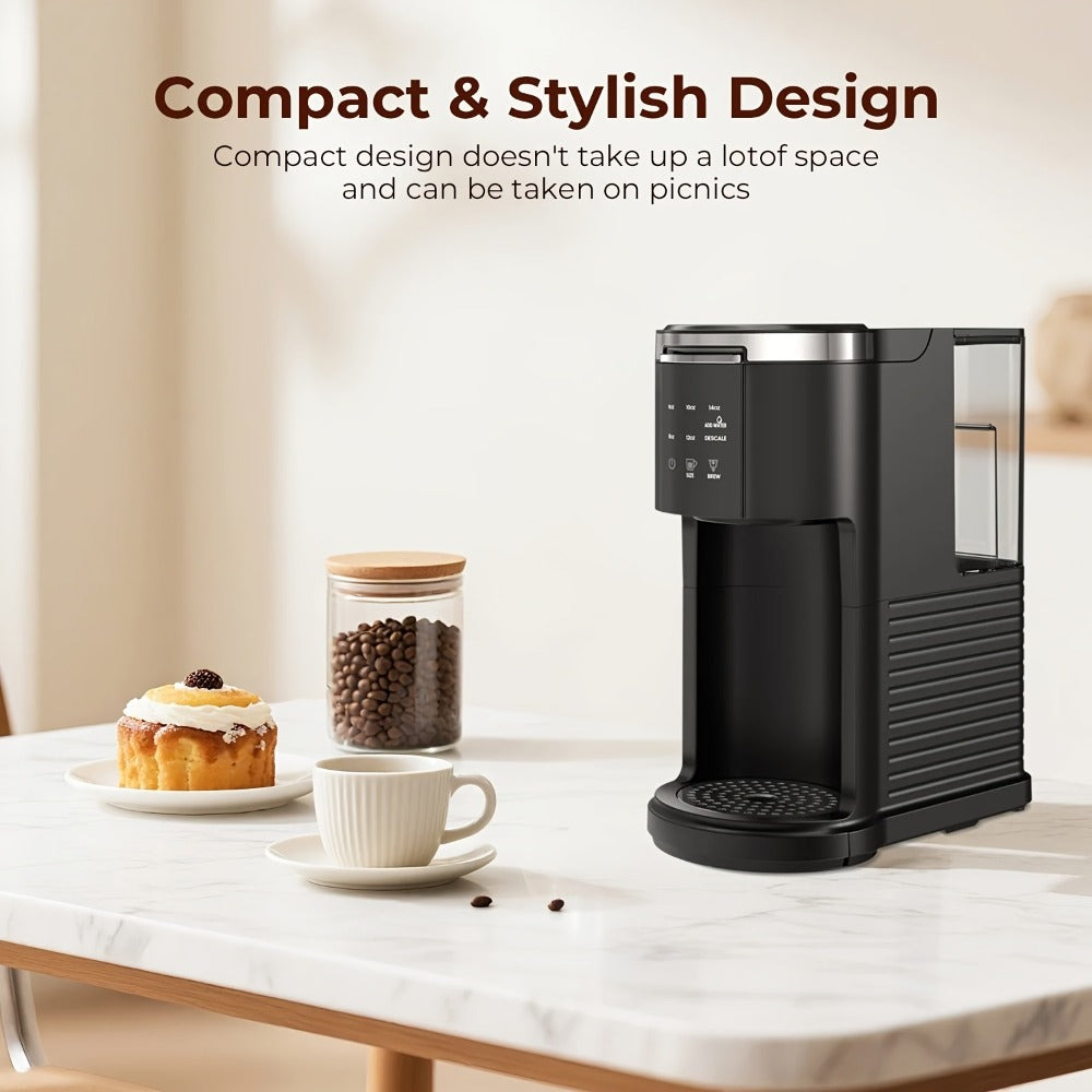 Programmable Coffee Maker 5-Cup & K-Cup Compatible 24-Hour Timer Keep Warm Drip-Free Washable Filter Stainless Steel Home Office Brew