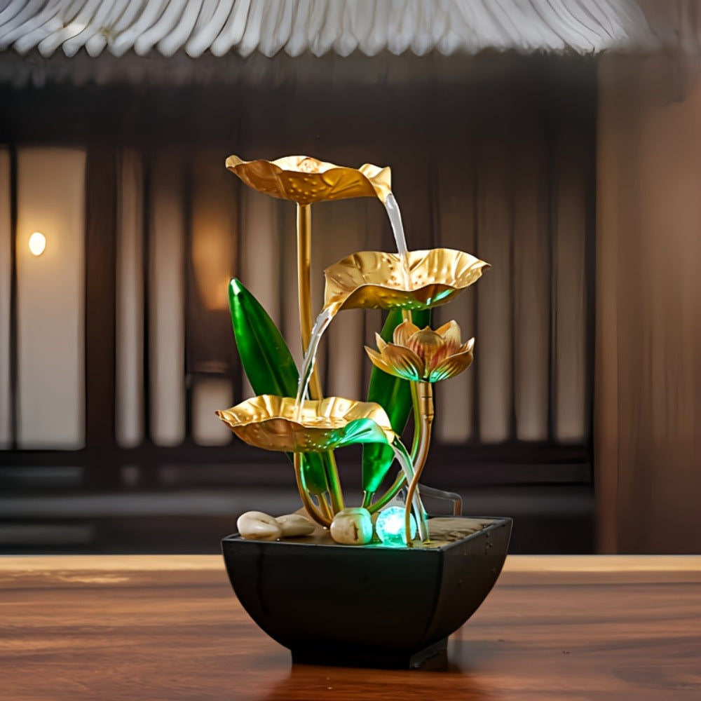 Indoor Tabletop Fountain Desktop Water Feature, Small Relaxing Flowing Water Fountain for Living Room