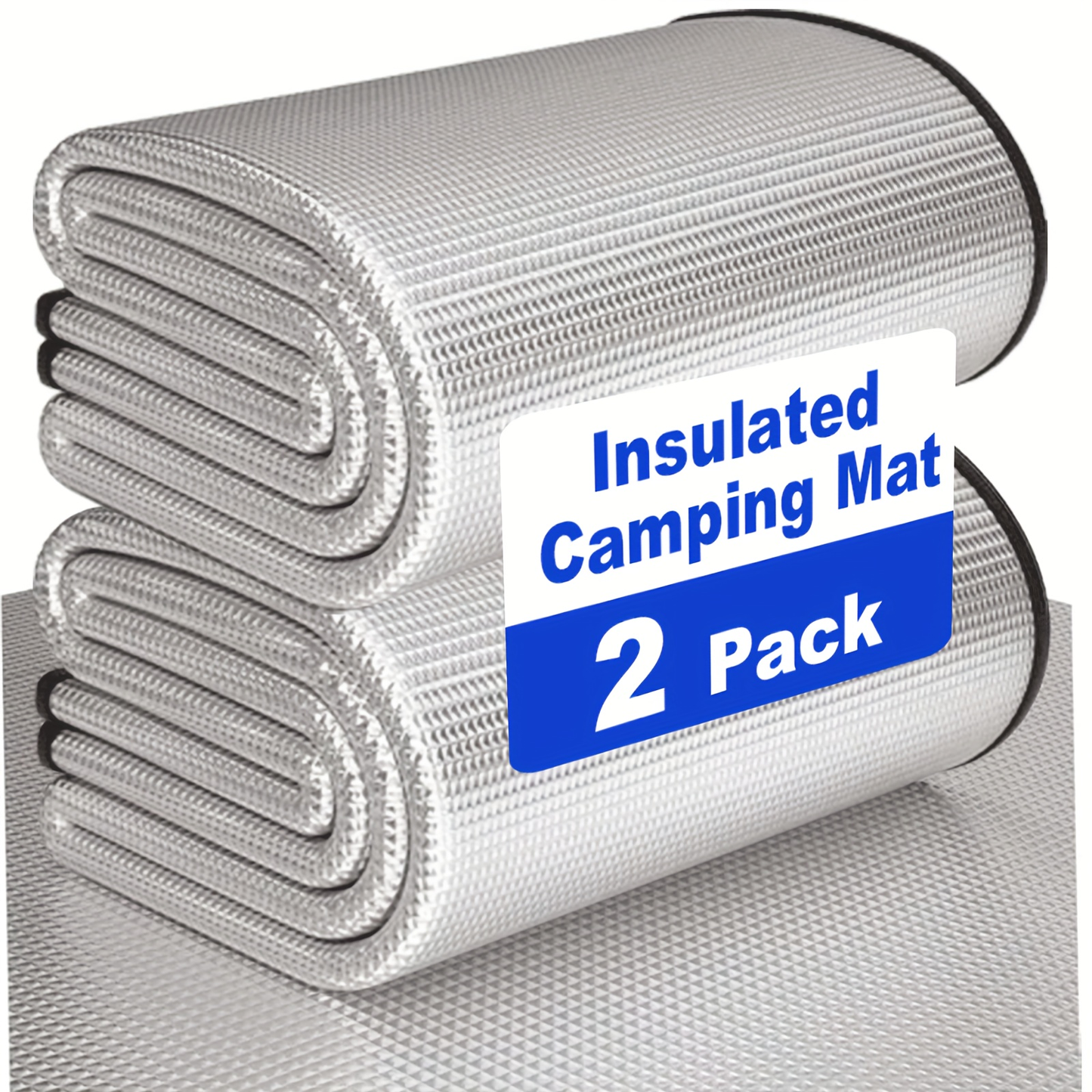 Insulated Camping Mat 2-Pack Aluminum Foil EPE Foam Foldable Moisture-Proof Outdoor Picnic Mat 78x39in – Portable Lightweight All-Season