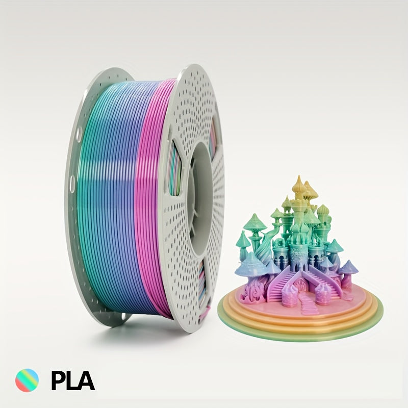 3D Printer Filament Gryddle Rainbow PLA 1.75mm 0.55lb Spool with Crystal, Jelly or Matte Color-Shift Finish