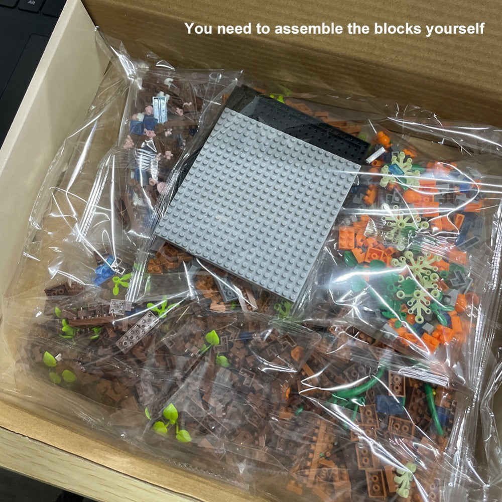 Building Block Set Capybara Pen Holder, 1880 Micro Pieces with Flowering Tree, Pencil Storage and 22cm Base