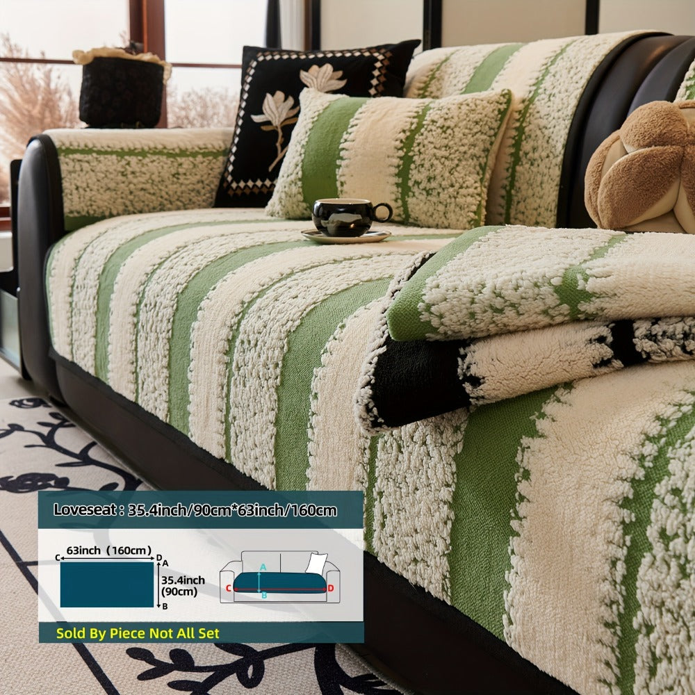 Sofa Cover, Thick Plush Jacquard Couch Pad in Four Colors with Loveseat and Extra-Large Sizes