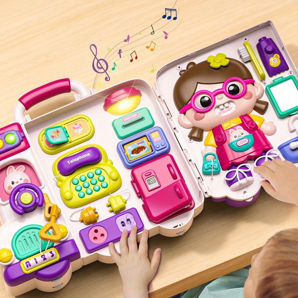 Musical Busy Board Bus Toy for Toddlers 18 Months, Pink Baby Activity Board with the Listed Color, Size or Set Options for Everyday Use