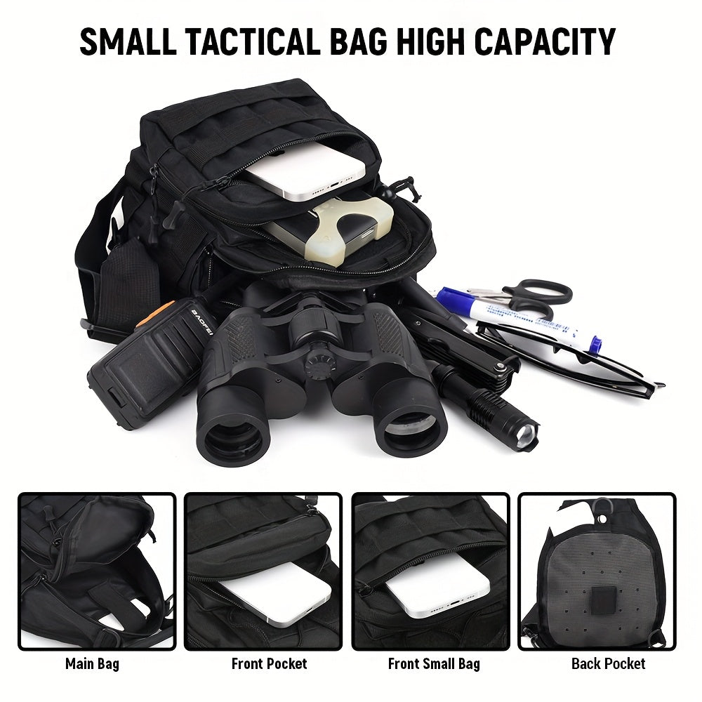 Compact Tactical Sling Backpack with Flag-Patch and Camo Options across Six Complete Checkout Styles