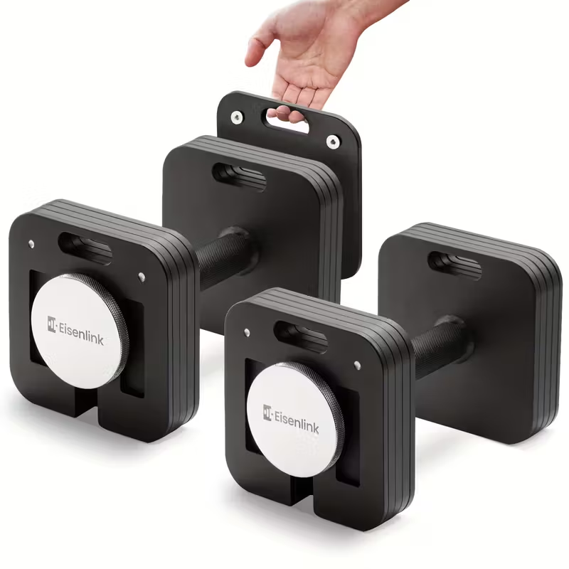 Quick-Lock Adjustable Dumbbell Set 10–80LB – 5LB Increments Square Weight Plates for Home Gym Fitness, Compatible Longer Screws & Add-On