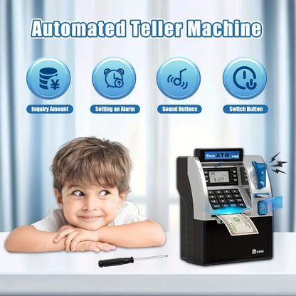 Electronic ATM Kids Piggy Bank with Password, Banknote & Coin Savings Bank for Boys Girls, Birthday Gift