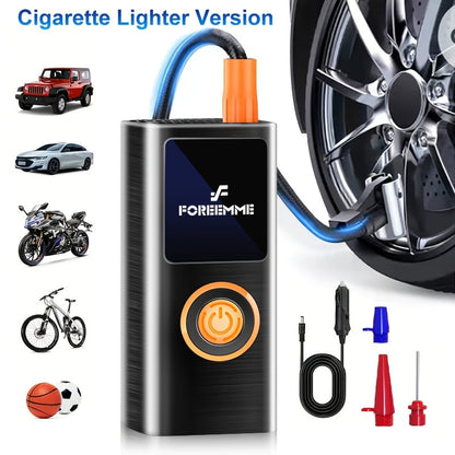 Cordless Tire Inflator Portable USB Rechargeable – Digital Gauge & LED Light, Fast Air Compressor with Auto Shutoff for Car, Bike