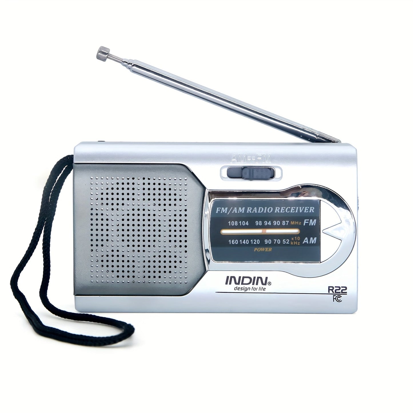 Portable AM FM Shortwave Radio with VFD Display, 21-Inch Antenna Long-Range Reception, AA Battery or DC Powered