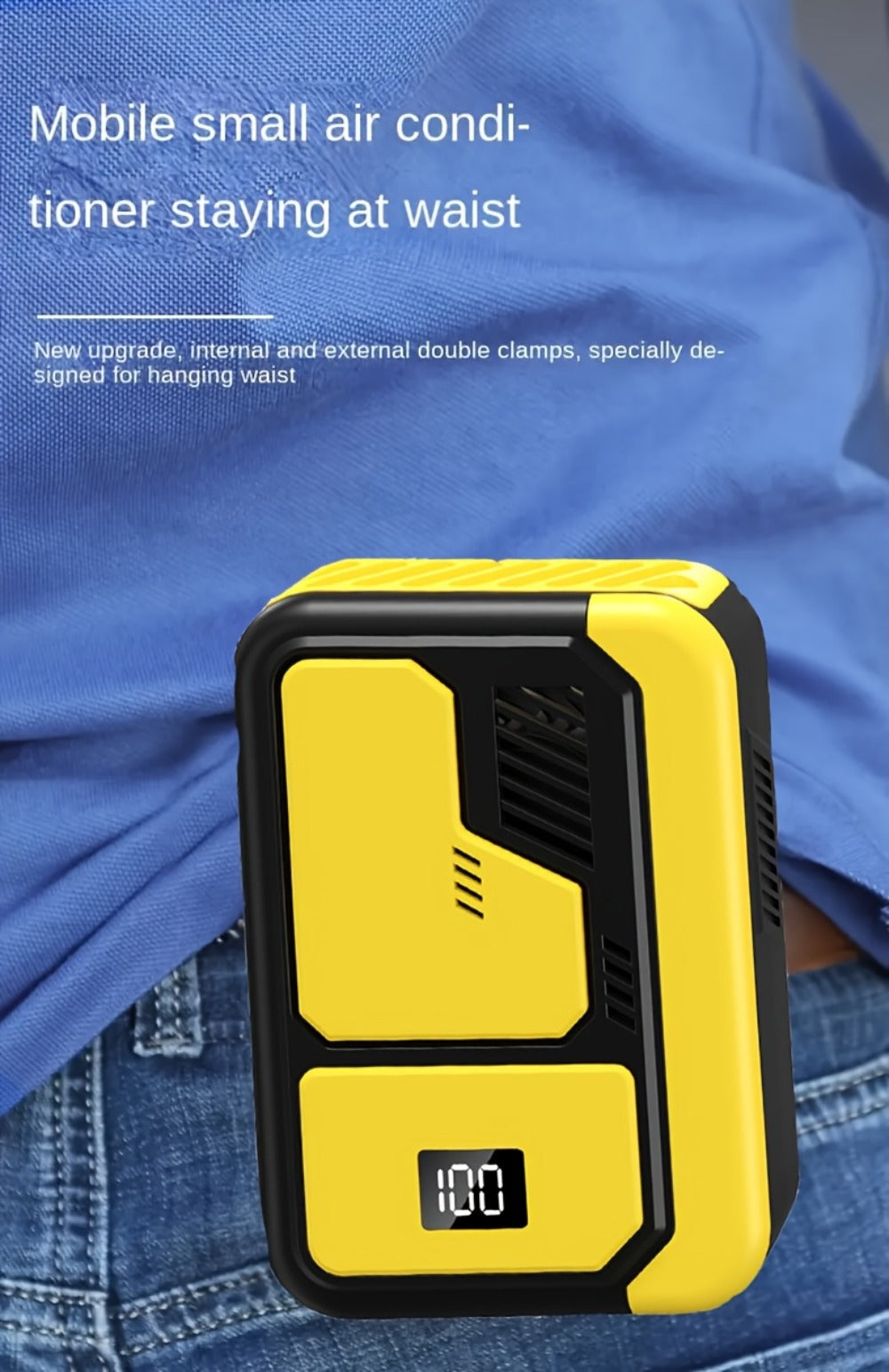 Neck Fan Portable Wearable, 3000mAh Battery Hands-Free Personal Fan 3 Wind Speeds Digital Display