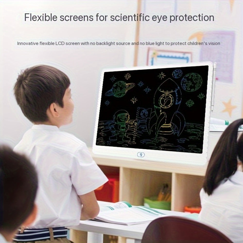 LCD Doodle Board 16 Inch with Stand, Flexible Screen Eye Protection, Portable Educational Drawing Toy for Kids & Adults