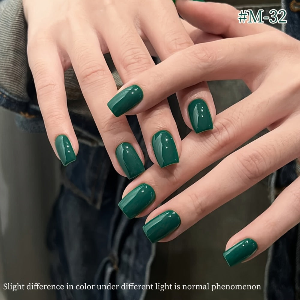 Gel Nail Polish Set with XEIJAYI Label, 6 Nude Pink Green and Glitter Colors, Shades 25 to 32
