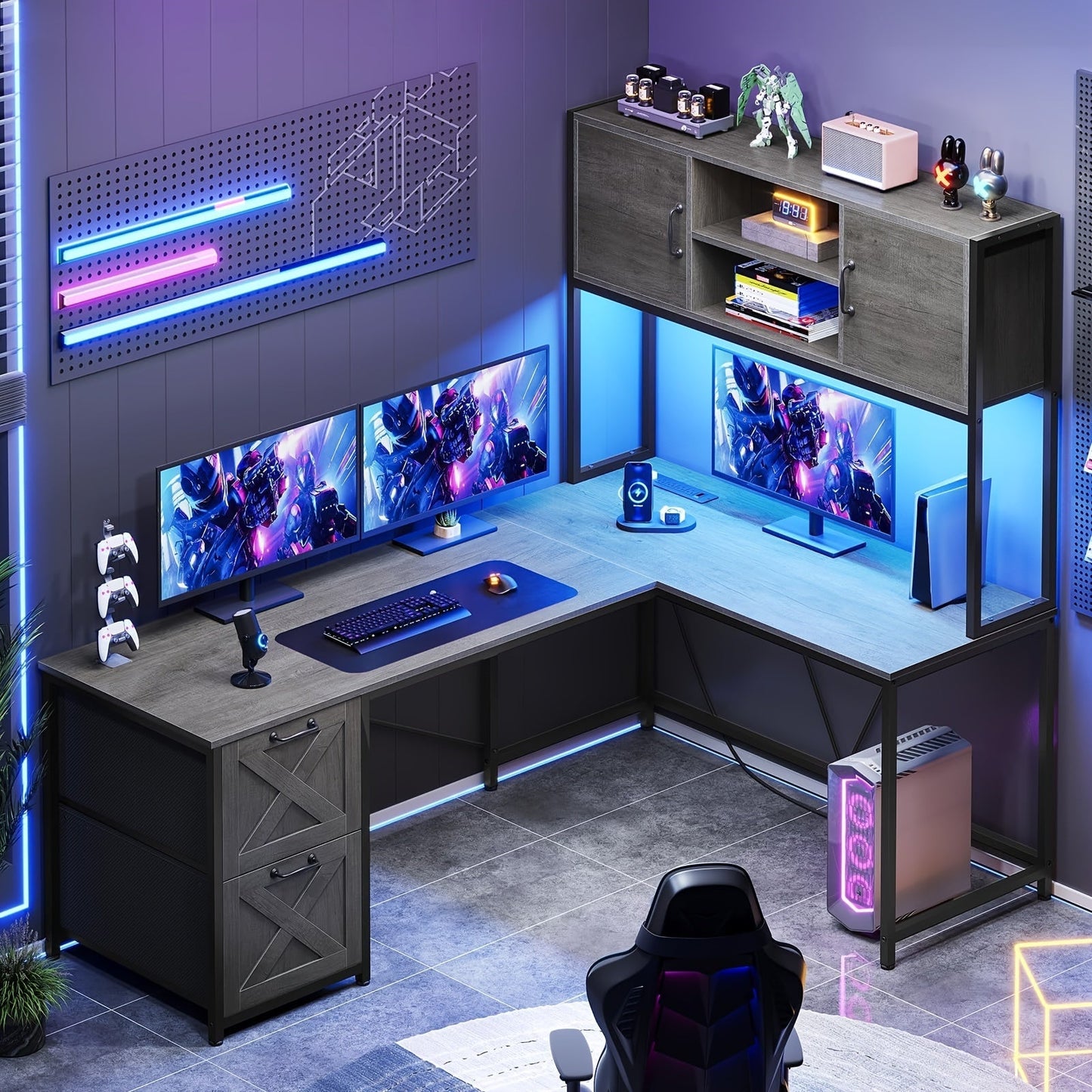 Office Desk shown in the Gray option