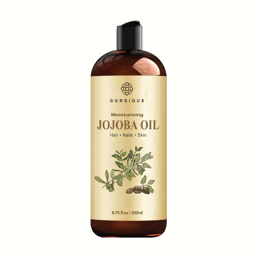 Jojoba Oil for Face Skin & Hair 200ml Cold Pressed Pure, Non-Comedogenic Deep Carrier Oil, Non-Greasy Sebum Balancing Formula