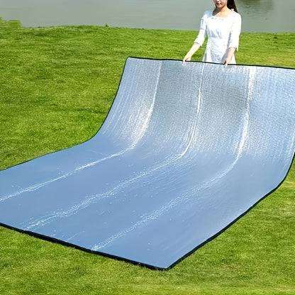 Camping Mat Extra Large 4 Person – Aluminum Foil EPE Foam Waterproof Picnic Blanket, Double-Sided Moisture-Proof Thermal Insulation Pad