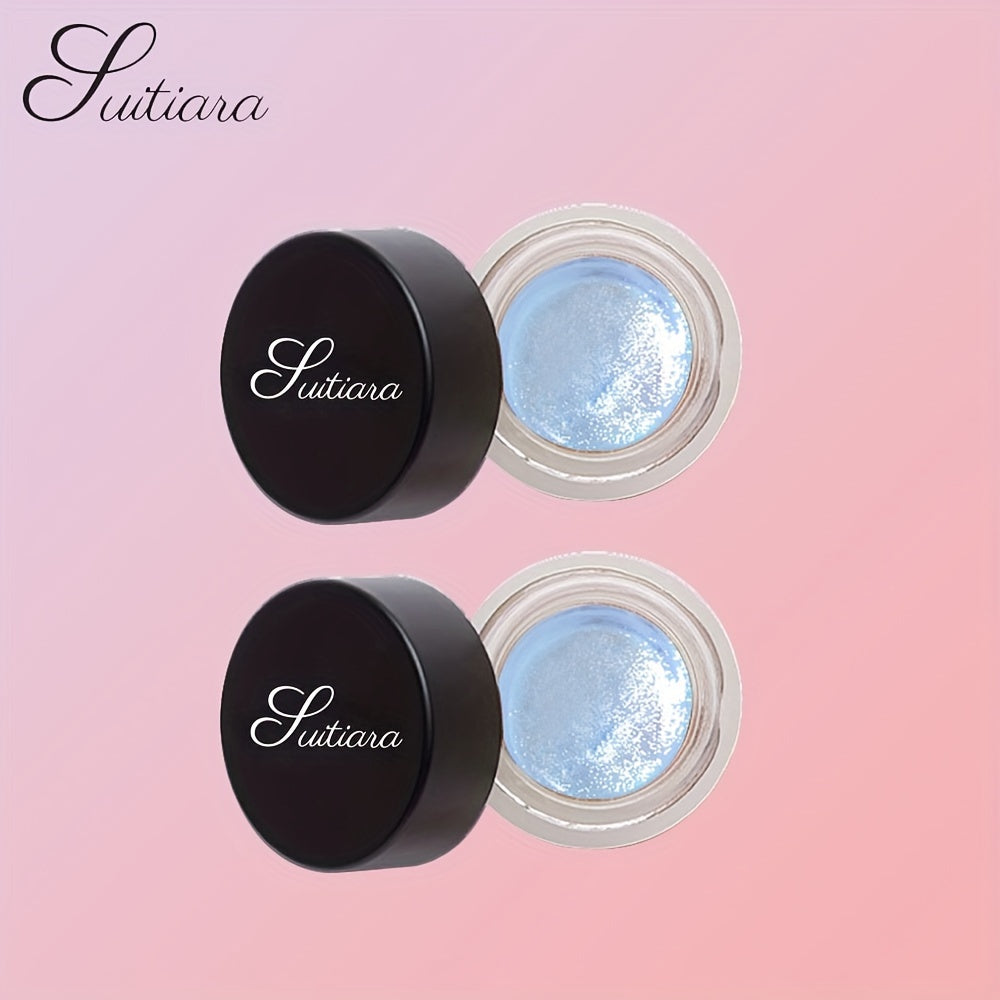 Shimmer Jelly Eyeshadow 2 Pack, Icy Cool Tone Frosty Glow Gel Eye Makeup, Non-Creasing Blendable Formula