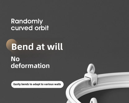 Flexible Curtain Rail Track, Bendable PVC Ceiling Mount Curtain Rod for Bay Window, Bathroom & Home Decor