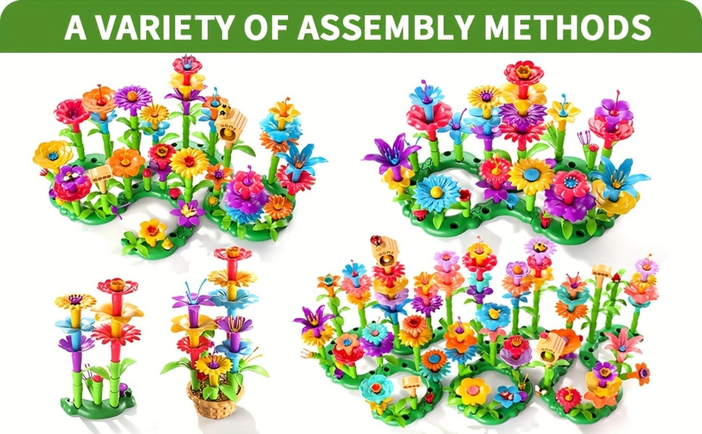 Flower Garden Building Toys for Kids 235 Pieces with the Listed Color, Size or Set Options for Everyday Use