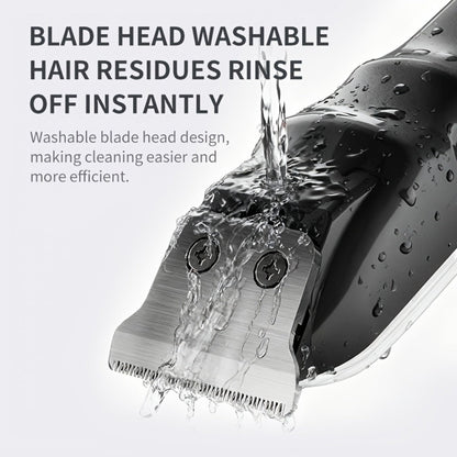 Transparent Electric Hair Clipper with Digital Display, Four Guide Combs, Grooming Tools and Red, Black or Blue Finish