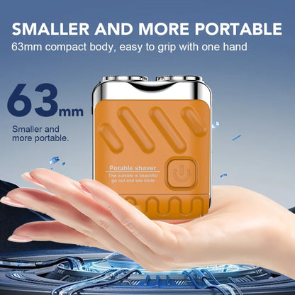 Mini Double-Head Electric Shaver with Travel Case in White, Orange or Black and 2.5-Inch Height
