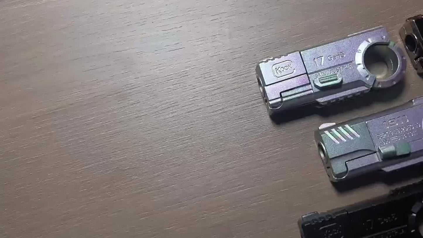 Alloy Finger Pistol Fidget Toy, One-Touch Cartridge Ejecting Stress Desk Toy, Cool EDC Novelty Gift for Adults Men Teens