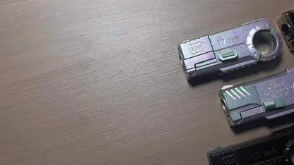 Alloy Finger Pistol Fidget Toy, One-Touch Cartridge Ejecting Stress Desk Toy, Cool EDC Novelty Gift for Adults Men Teens