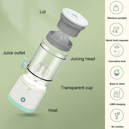 Rechargeable USB Electric Citrus Juicer Portable Citrus Press for Oranges Lemons Grapefruit Kiwi Removable Parts Pulp Separation Compact