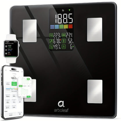 Smart Body Scale 14-in-1, Body Fat Scale with BMI, Mass & 14 Health Metrics, Wireless Bluetooth App Sync