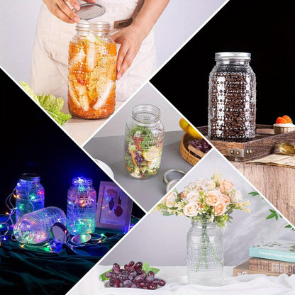 Mason Jars 64oz Wide Mouth with Lids 3 Pack Large Glass Canning Jars Airtight for Food for Home Cooking, Dining and Outdoor Meals
