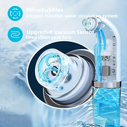 Pore Vacuum Blackhead Remover 6 Accessories 3-Speed Adjustable Suction USB Rechargeable for Bath Time, Home Spa and Personal Care