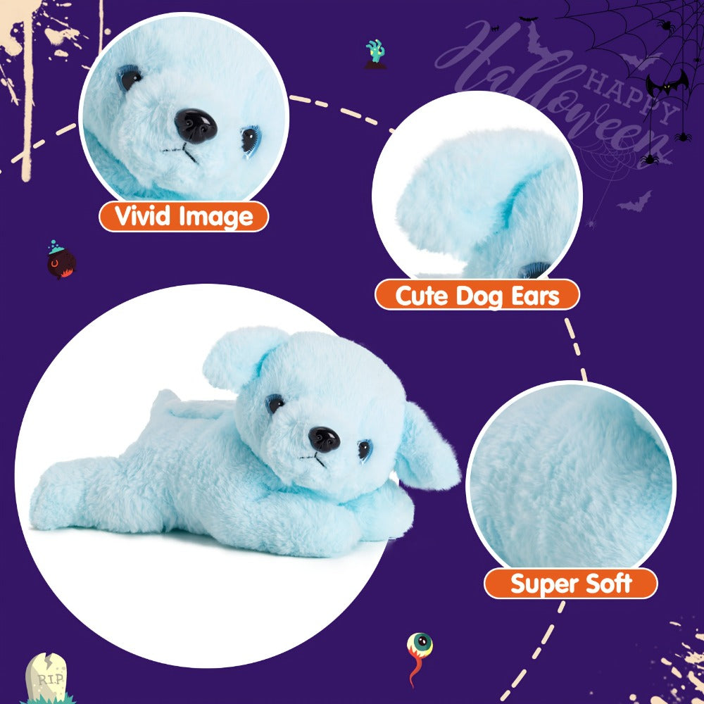 Plush Toy Blue Puppy with Light-Up Body and Music for Colorful Interactive Room Display and Gifting