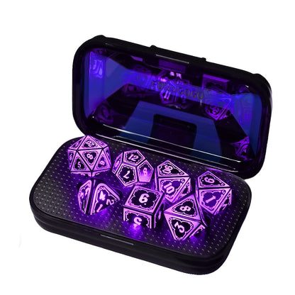 Glowing DnD Dice Set with Wireless Rechargeable Charging Case with the Listed Color, Size or Set Options for Everyday Use