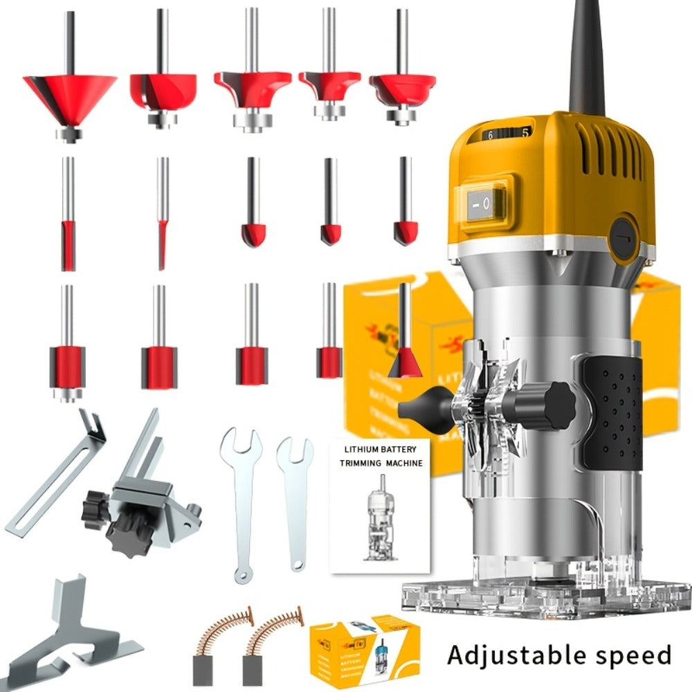 Wood Router 800W Trim Router for Woodworking - 35000RPM Electric Router with Edge Guide, Roller Guide
