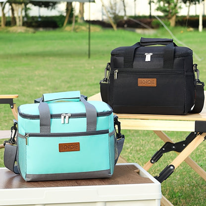 Structured Lunch Tote with Shoulder Strap in Black, Green, Big Flower or Daisy Pattern Options