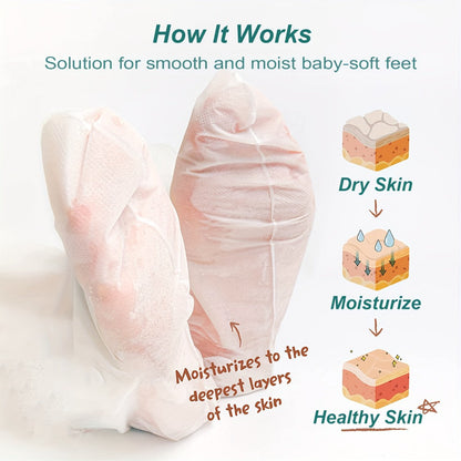 Foot Peel Mask Exfoliating Socks Dead Skin Remover Moisturizing Firming Brightening Hypoallergenic Peeling Treatment for Dry Cracked Heels