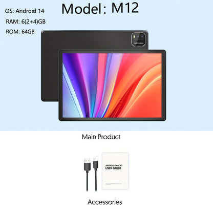 Android Tablet 10-Inch 2-in-1 with 1280x800 IPS Display, 64GB Internal Storage and Keyboard Bundle Options