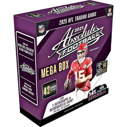 2025 Panini Absolute Football Mega Box 42 Trading Cards 1 Auto or Memorabilia Card Per Box Kaboom Inserts Black Parallels 6 Toploaders
