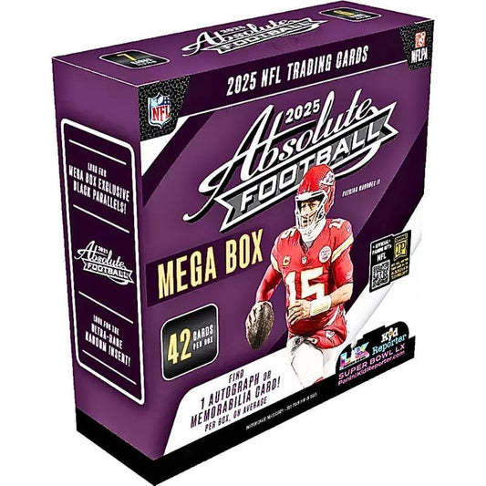 2025 Panini Absolute Football Mega Box 42 Trading Cards 1 Auto or Memorabilia Card Per Box Kaboom Inserts Black Parallels 6 Toploaders