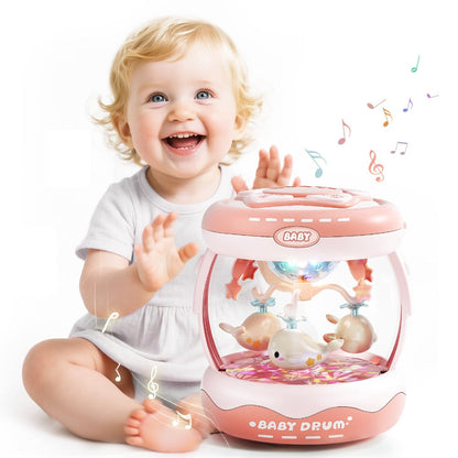Baby Rotating Projector Music Toy 3 Months+, Interactive Animal Sounds & Lights, Multi-Functional Sensory Learning Toy for Infants