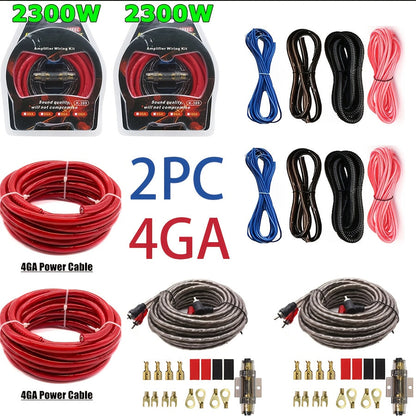 4 Gauge Amp Wiring Kit 2300W – Complete Car Audio Amplifier Install with RCA Cable, Subwoofer Wire, AGU Fuse Holder, Speaker & Remote Wire