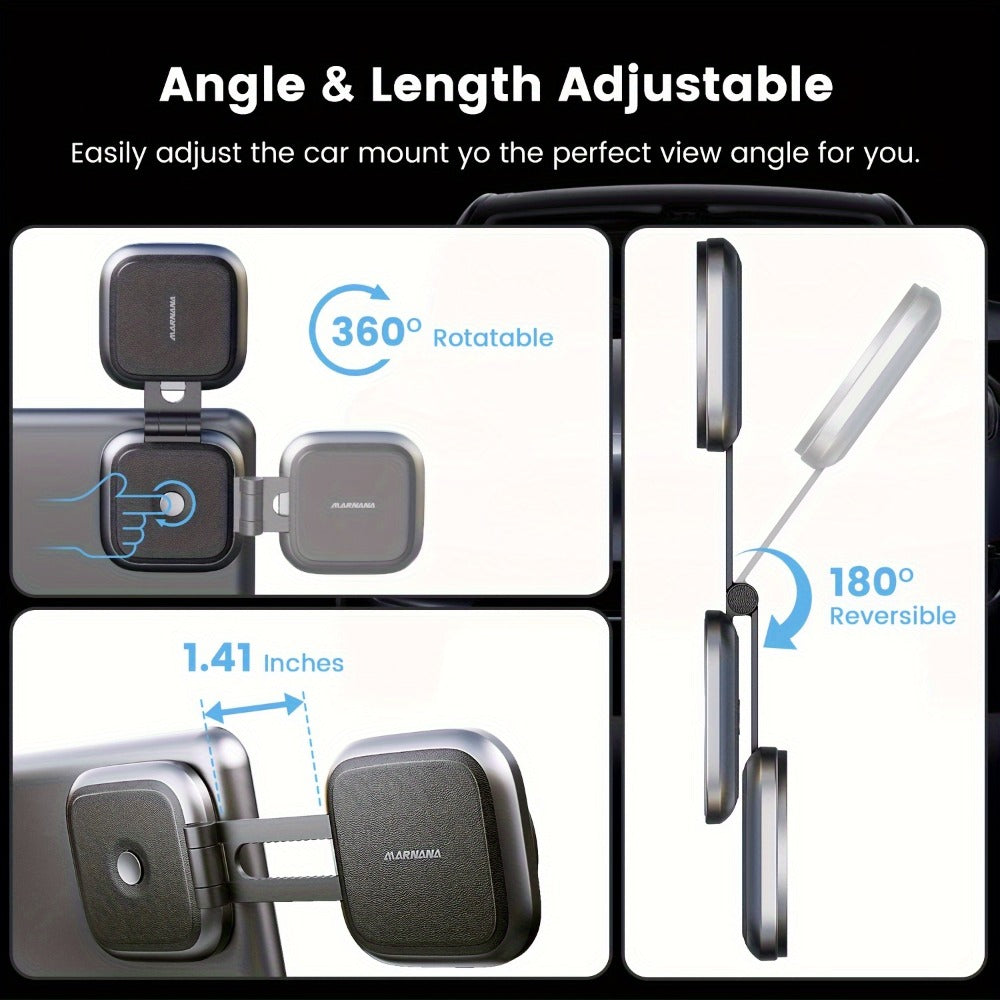 Foldable Magnetic Car Phone Mount for Pictured Model 3 or Model Y Center-Screen Installation