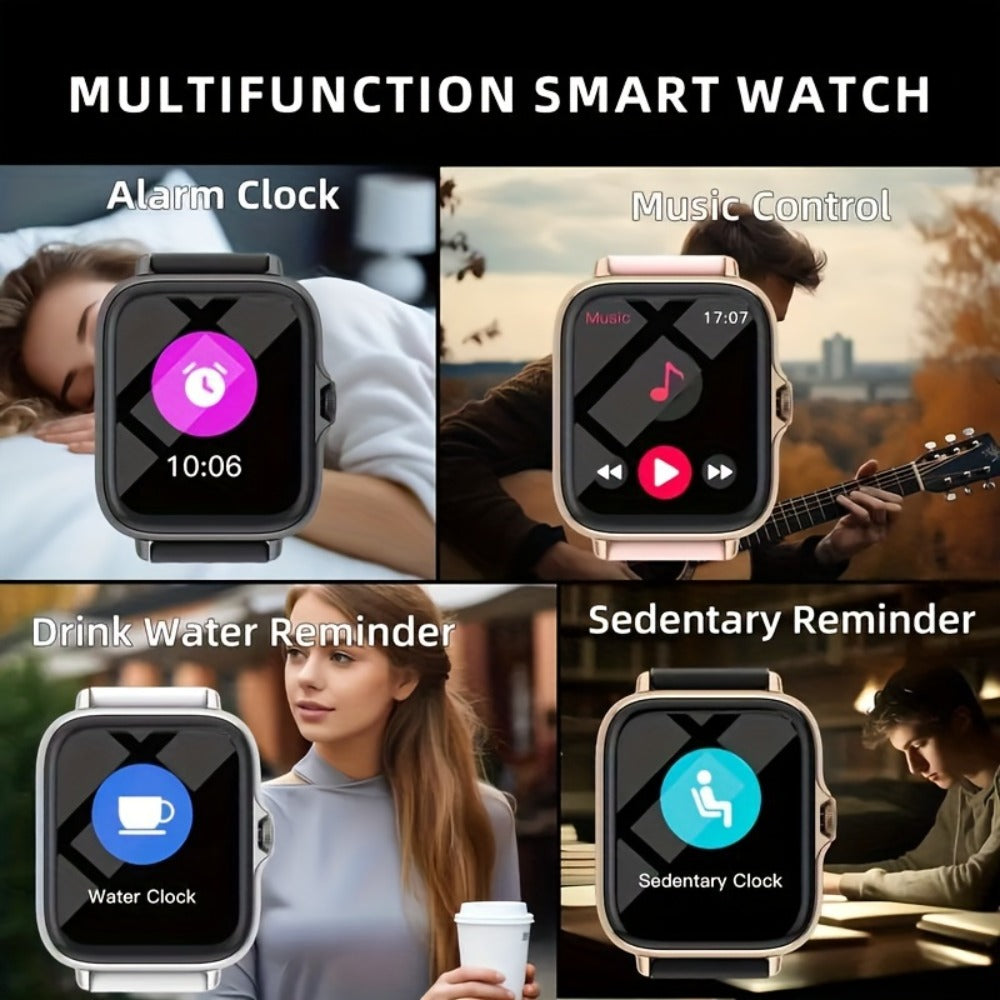 Smartwatch with Bluetooth Calling 1.91" AMOLED HD Touch Screen, Voice Assistant, Music Playback, Built-in Mic & Speaker, Multi-Sport