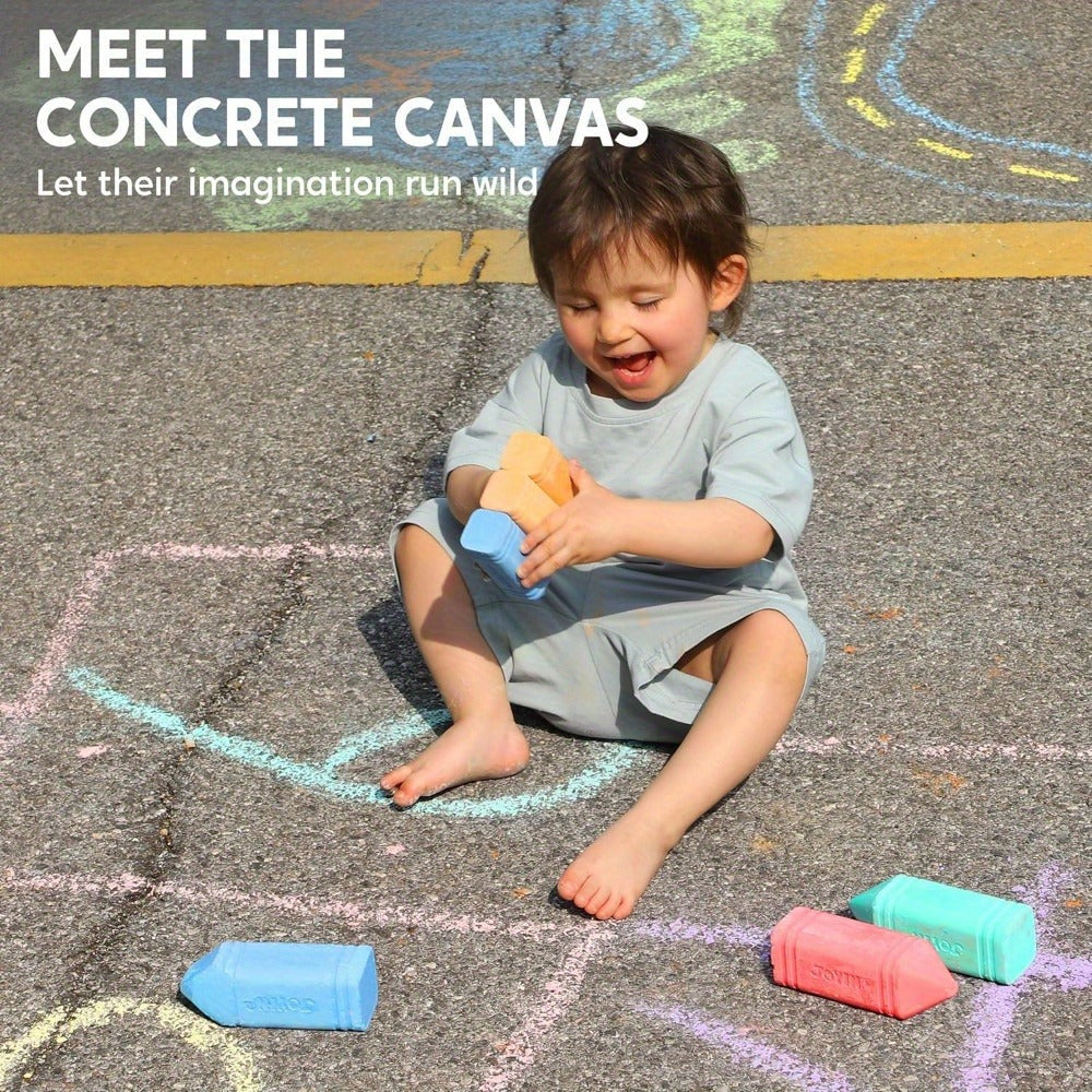 Jumbo Sidewalk Chalk 12 Pack 6 Colors Outdoor Chalk for Kids Toddlers Cone with the Listed Color, Size or Set Options for Everyday Use