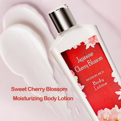 Japanese Cherry Blossom Body Lotion in 8 fl oz Squeeze Tube with Vitamin E and Glycerin Labels