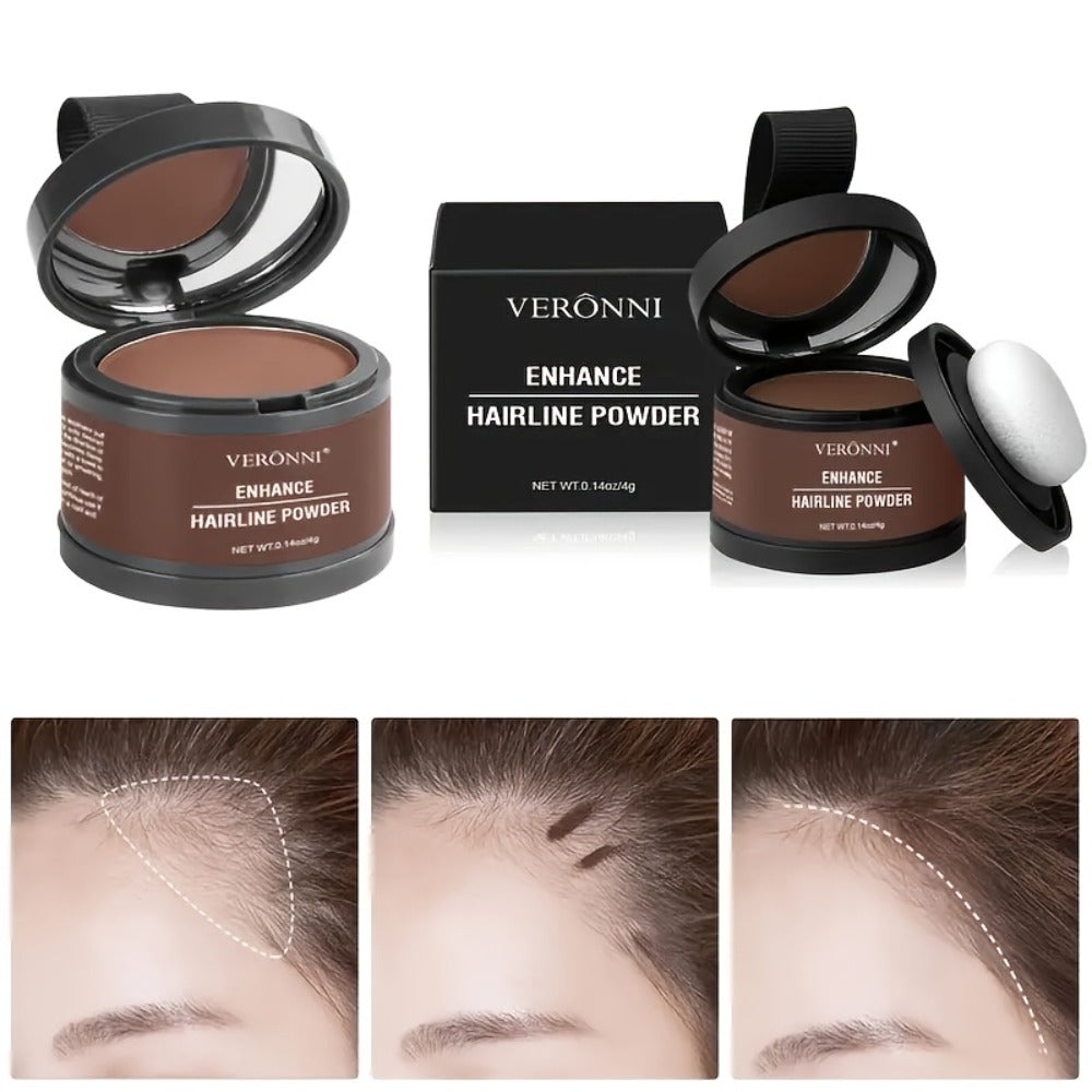 Hairline Shadow Powder Kit with Brush – Waterproof Hairline Concealer & Hair Root Touch Up Powder | Instant Fuller-Looking Hairline | 6