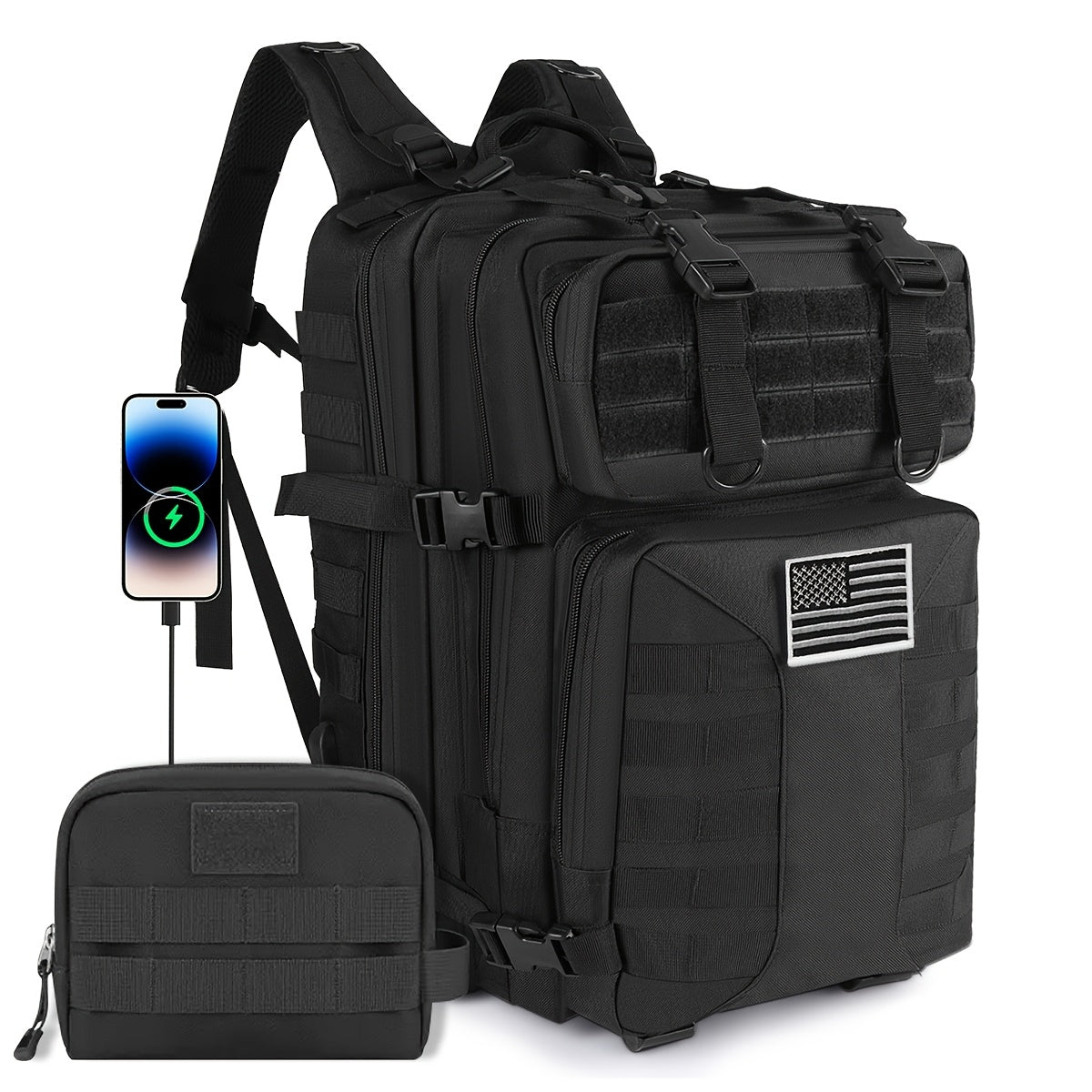 Tactical Military Backpack 50L – Large Capacity Molle Rucksack for Camping, Hiking, Hunting, Fishing & Travel